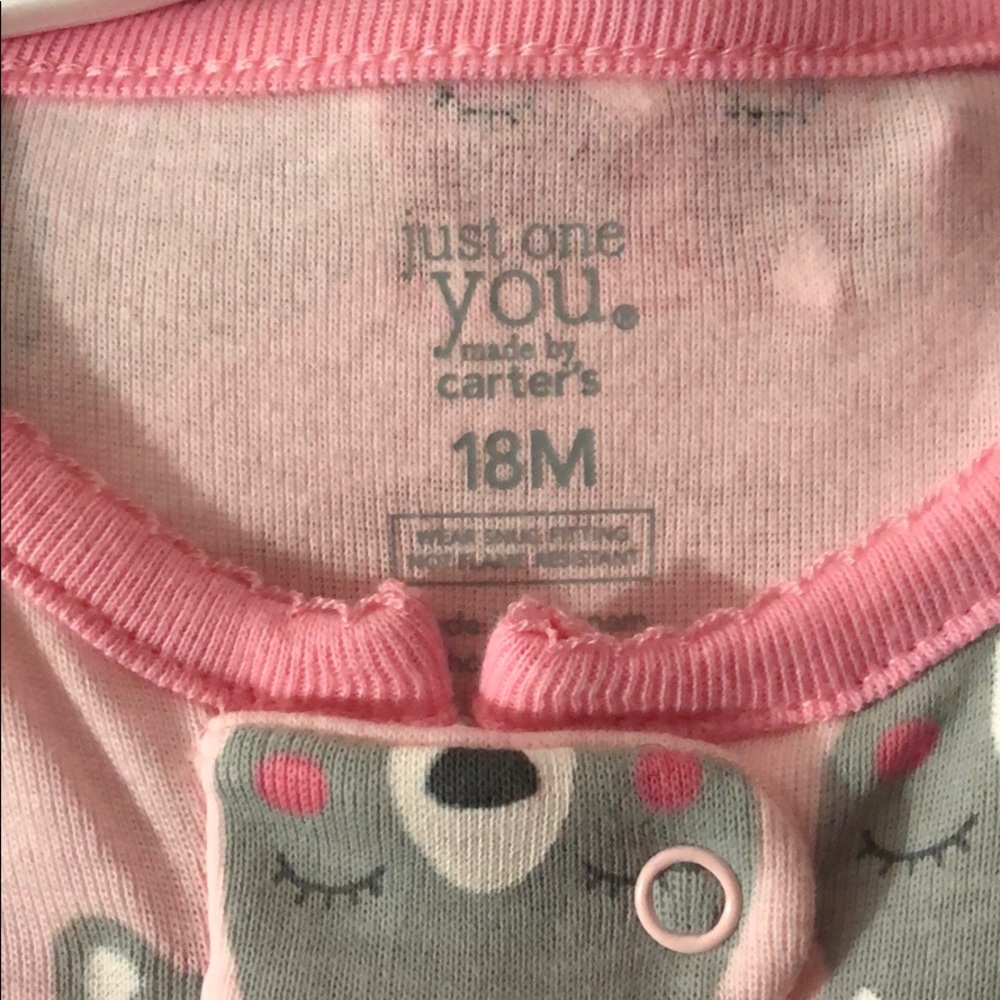 Carters closed foot zip up pjs